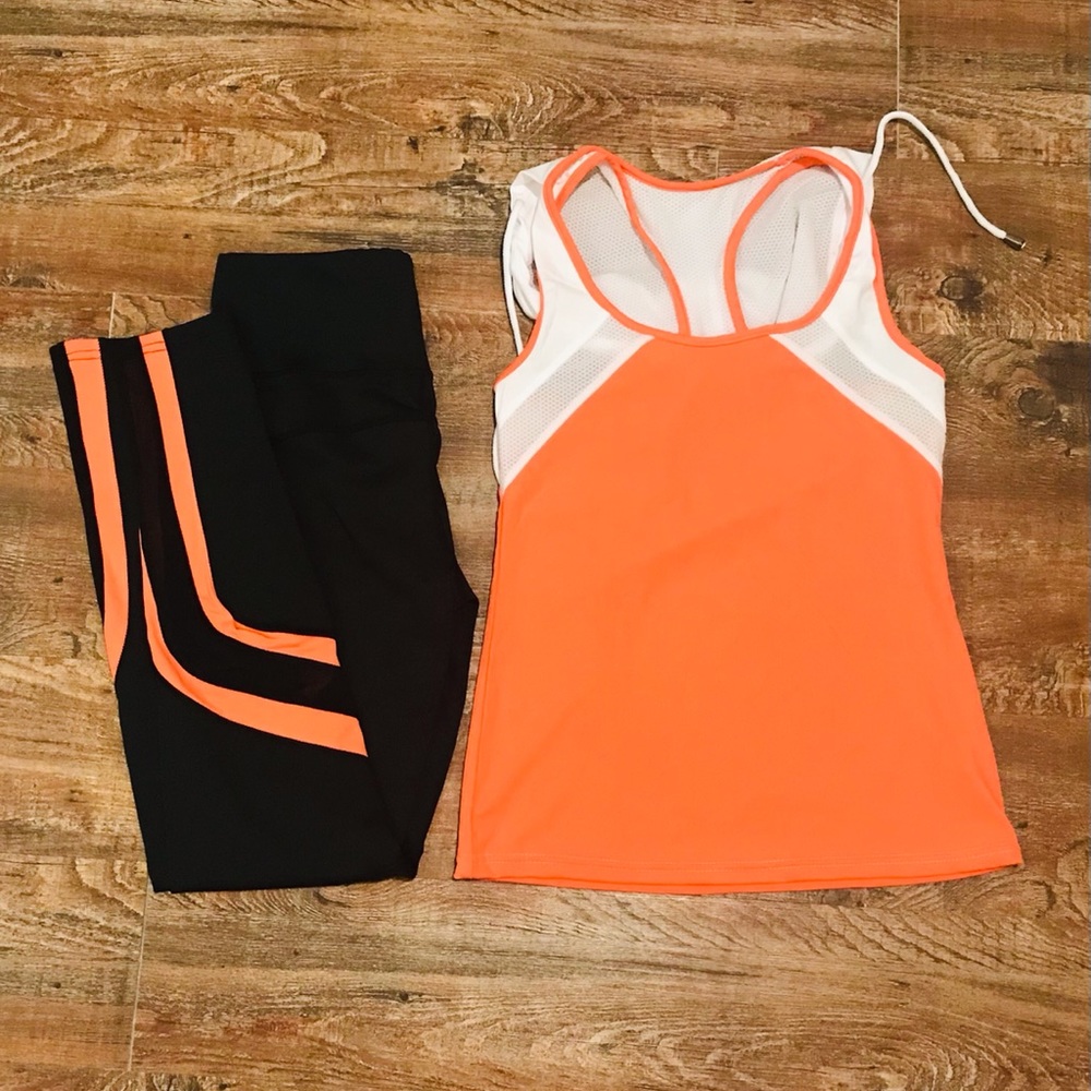 2 Piece Coral Activewear Set Sz L/XL